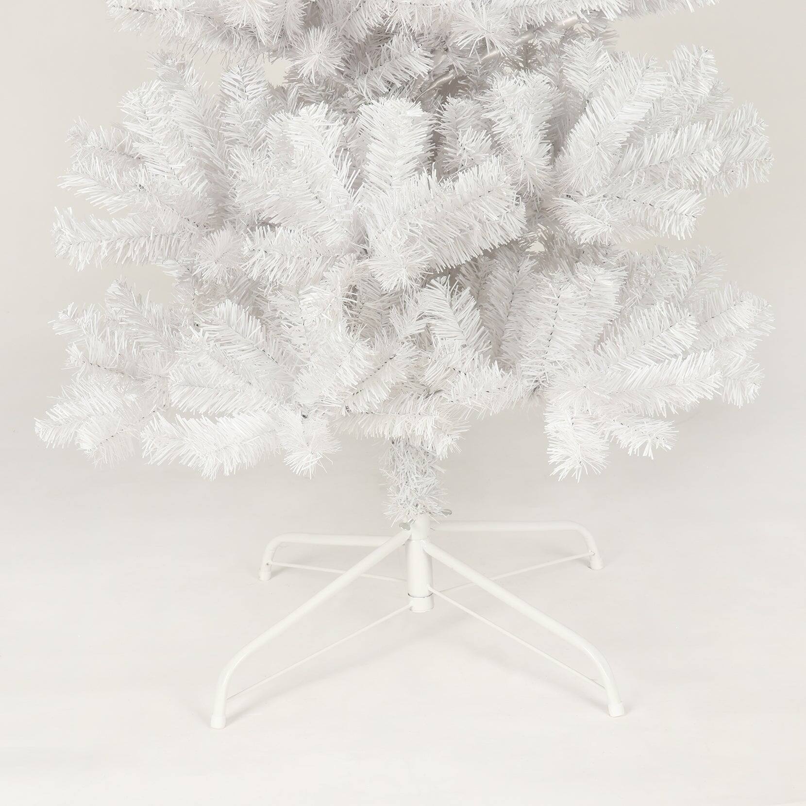 Alt View 8. BreeBe - 7.5FT White Slim Artificial Christmas Tree  Includes Foldable Metal Stand - White.