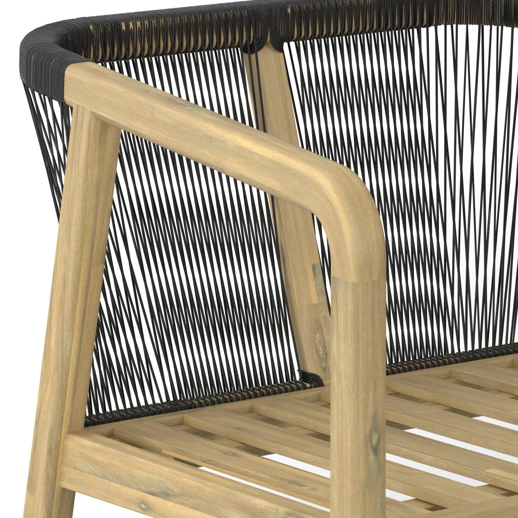 Alt View 6. Simpli Home - Palmetto SOLID ACACIA WOOD 29 inch Contemporary Outdoor Conversation Chair (Set of 2) Fully Assembled - Stone Grey.