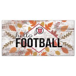 Fan Creations - Utah Utes 6'' x 12'' Hello Football Wall Art - White
