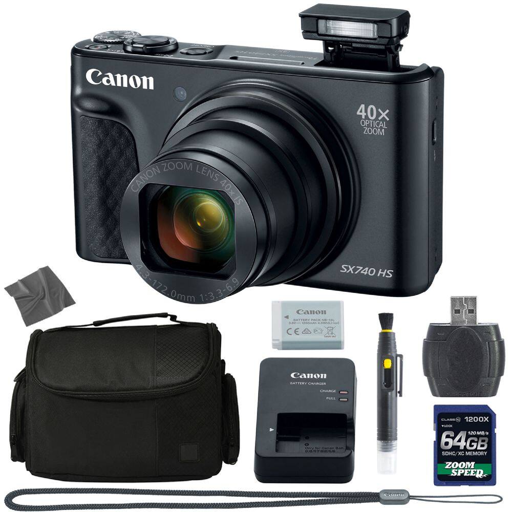 Bundle - Canon - PowerShot SX740 HS 64GB 4K AOM Pro Kit - Black price history on PriceWatchPro