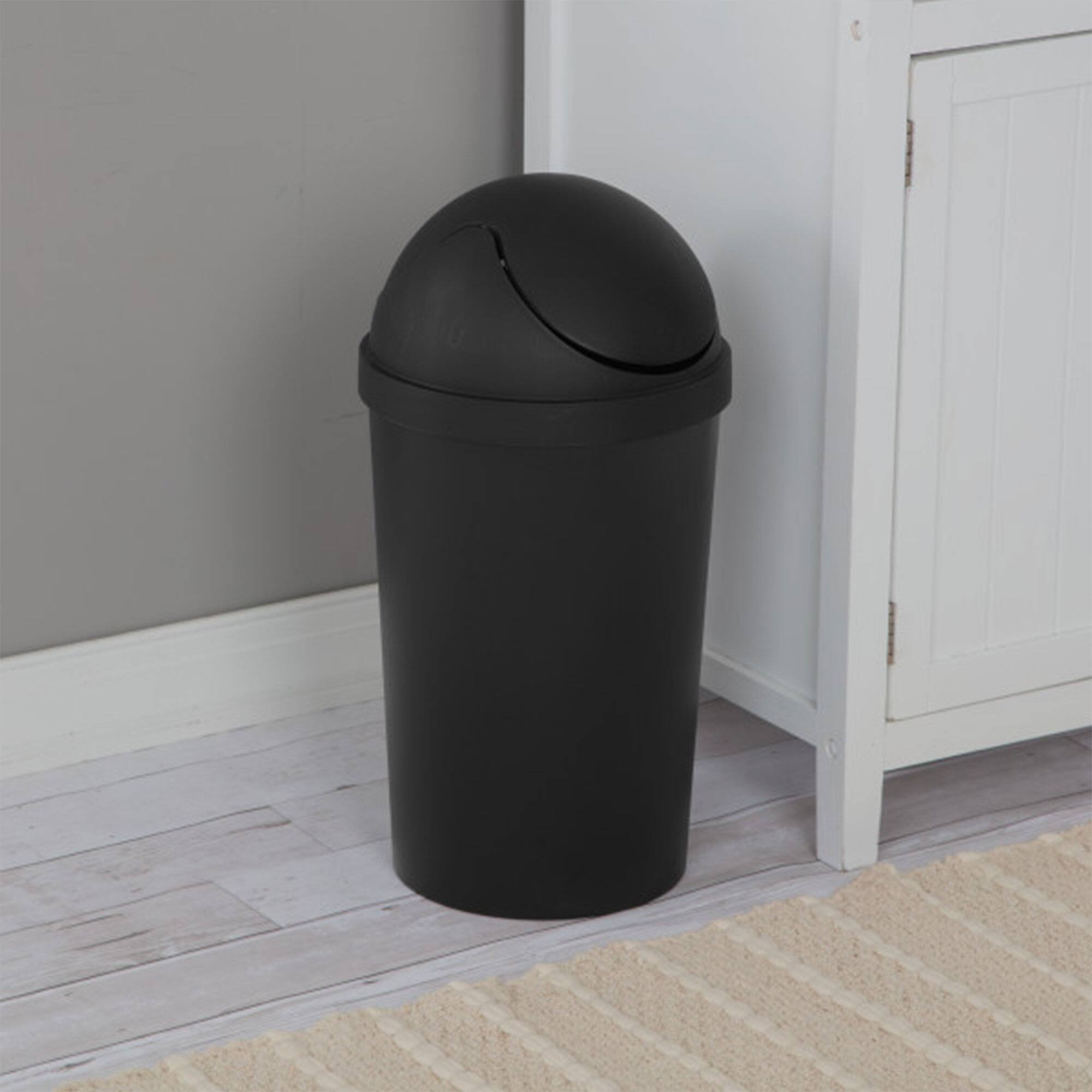 Alt View 3. Sterilite - Sterilite 10839006 3 Gallon Round Swing Top Plastic Wastebasket, Black (12 Pack) - Black.