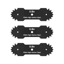 VEVOR - Electric Edger Blades, 8.8-inch Length, 3-Pack Replacement Blades, 65Mn High-Carbon Steel with Electrophoretic Coating - Black