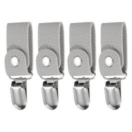 Unique Bargains - 4pcs Towel Ring Holder with Clip, Dish Towel Holder Wall Hook, Farmhouse Home Decor for Cabinet Oven Handle Rods - Gray