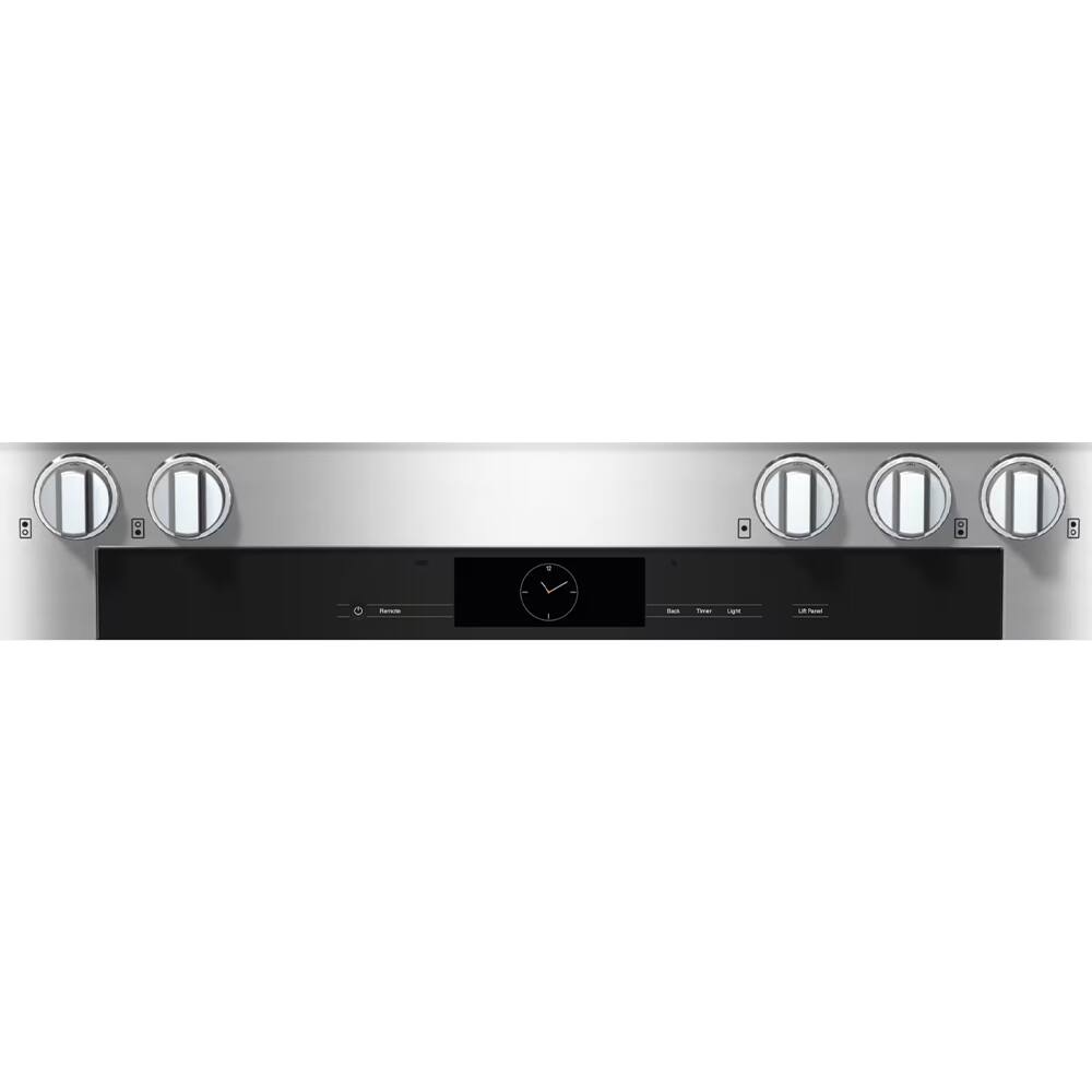 Left. Miele - HR 1632-3 I 36" in. Induction Range - Clean Touch Steel.
