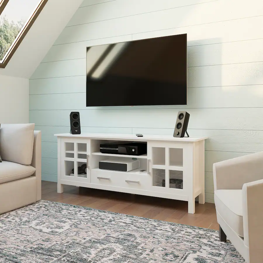 Simpli Home Kitchener SOLID WOOD 60 inch Wide Contemporary TV Media ...