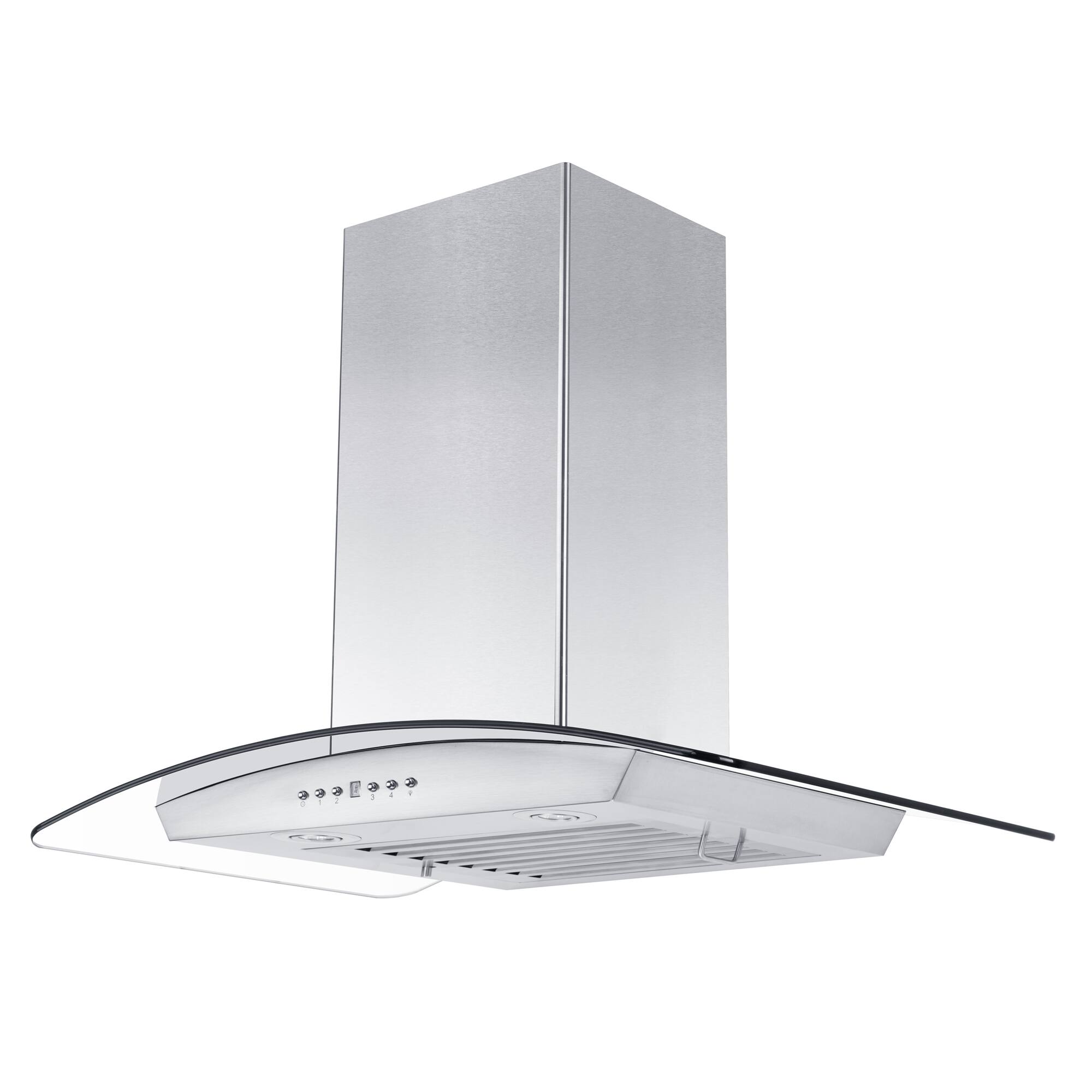 Left. ZLINE - 36" Externally Vented Range Hood - Stainless steel.
