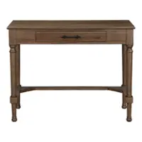 OSP Home Furnishings - Marna Writing Desk with Drawer in Black - Brown Oak - Front_Zoom