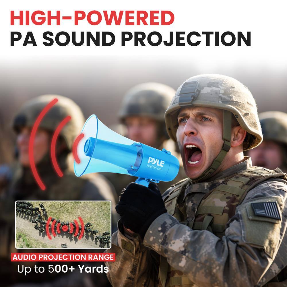 HIGH-POWERED PA SOUND PROJECTION

AUDIO PROJECTION RANGE
Up to 500+ Yards

PYLE
PYLEUSA.com