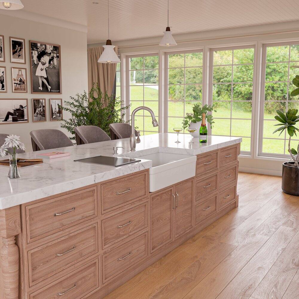 Alt View 6. Alfi - ALFI brand White 32 Short Wall Double Bowl Lip Apron Fireclay Farmhouse Kitchen Sink - White.