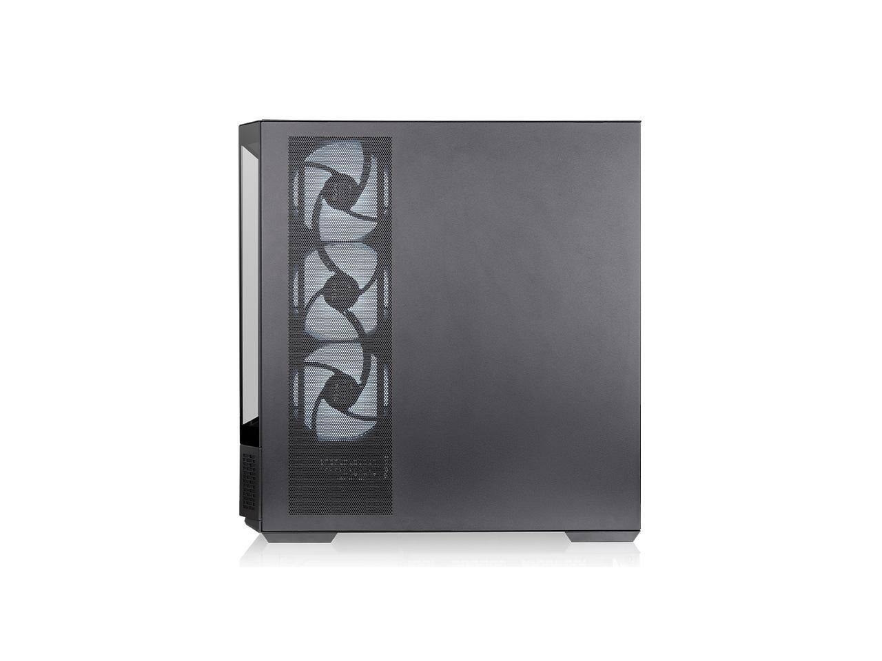 Alt View 2. Thermaltake - Thermaltake View 370 TG ARGB Mid Tower Chassis with 360mm Radiator Support, Fans Included - Black.