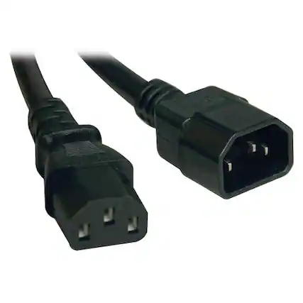 Front. Tripp Lite - 15ft Computer Power Cord Extension Cable C14 to C13 10A 18AWG 15'.