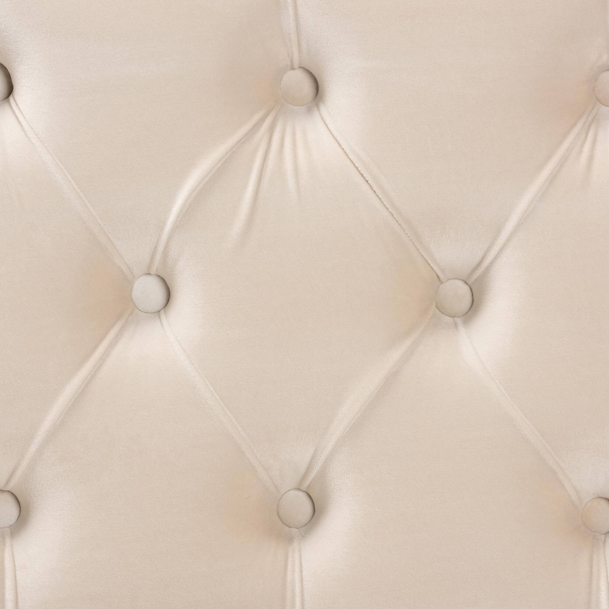 Alt View 1. Baxton Studio - Powell Glam and Luxe Velvet Fabric Upholstered and Gold PU Leather Storage Ottoman - Beige/gold.