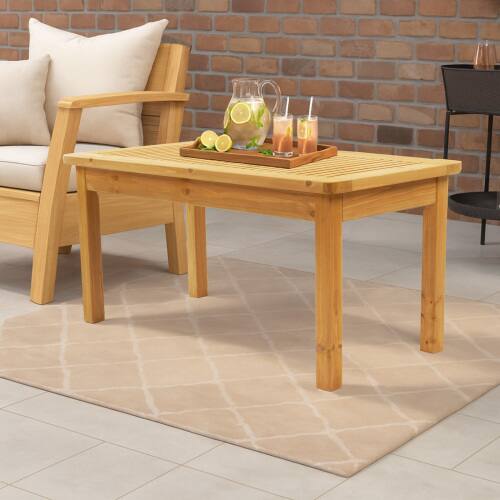 Alt View 5. Winado - 35in Patio Wooden Coffee Accent Side Table for Indoor/Outdoor Resistant Table Furniture - Teak.