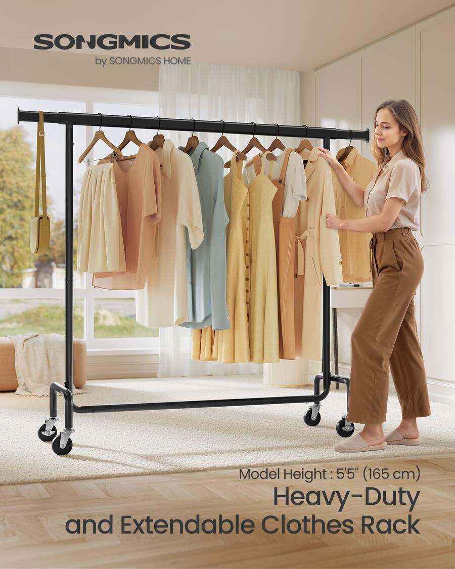 Coming Rod Racks SONGMICS by SONGMICS HOMEModel Height: 5'5