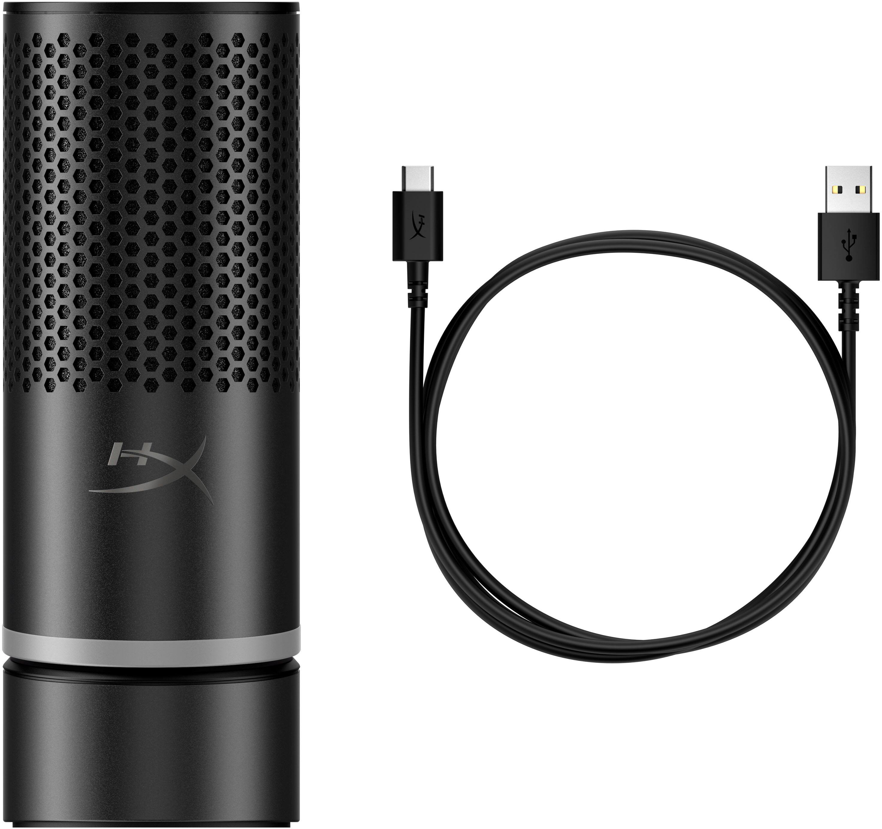 Alt View 4. HyperX - Solocast 2 Pro Wired Cardioid USB-C Dual Condenser Gaming Microphone - Black.