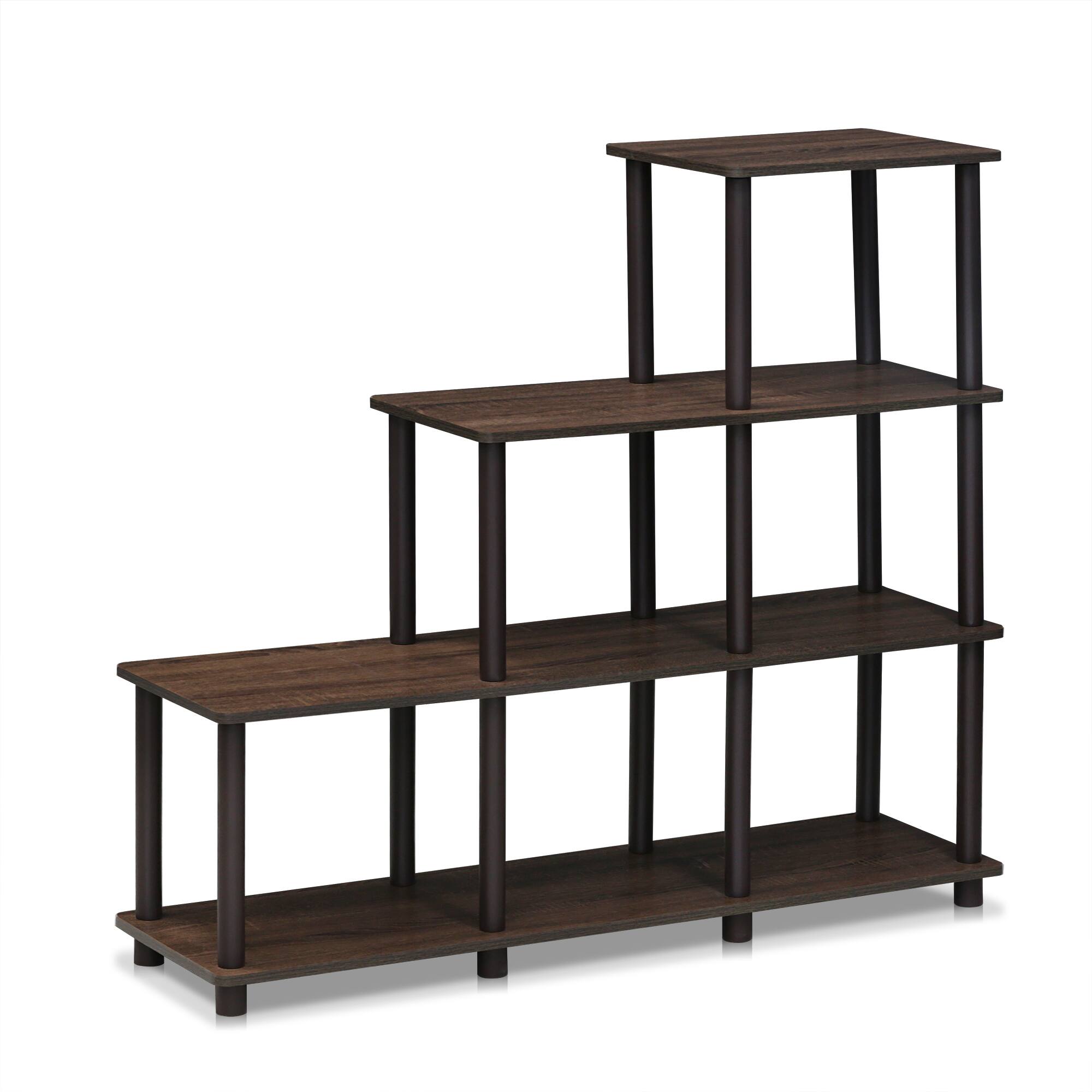 Furinno - Turn-N-Tube Ladder Space Shelf, Walnut/Brown - Walnut/Brown