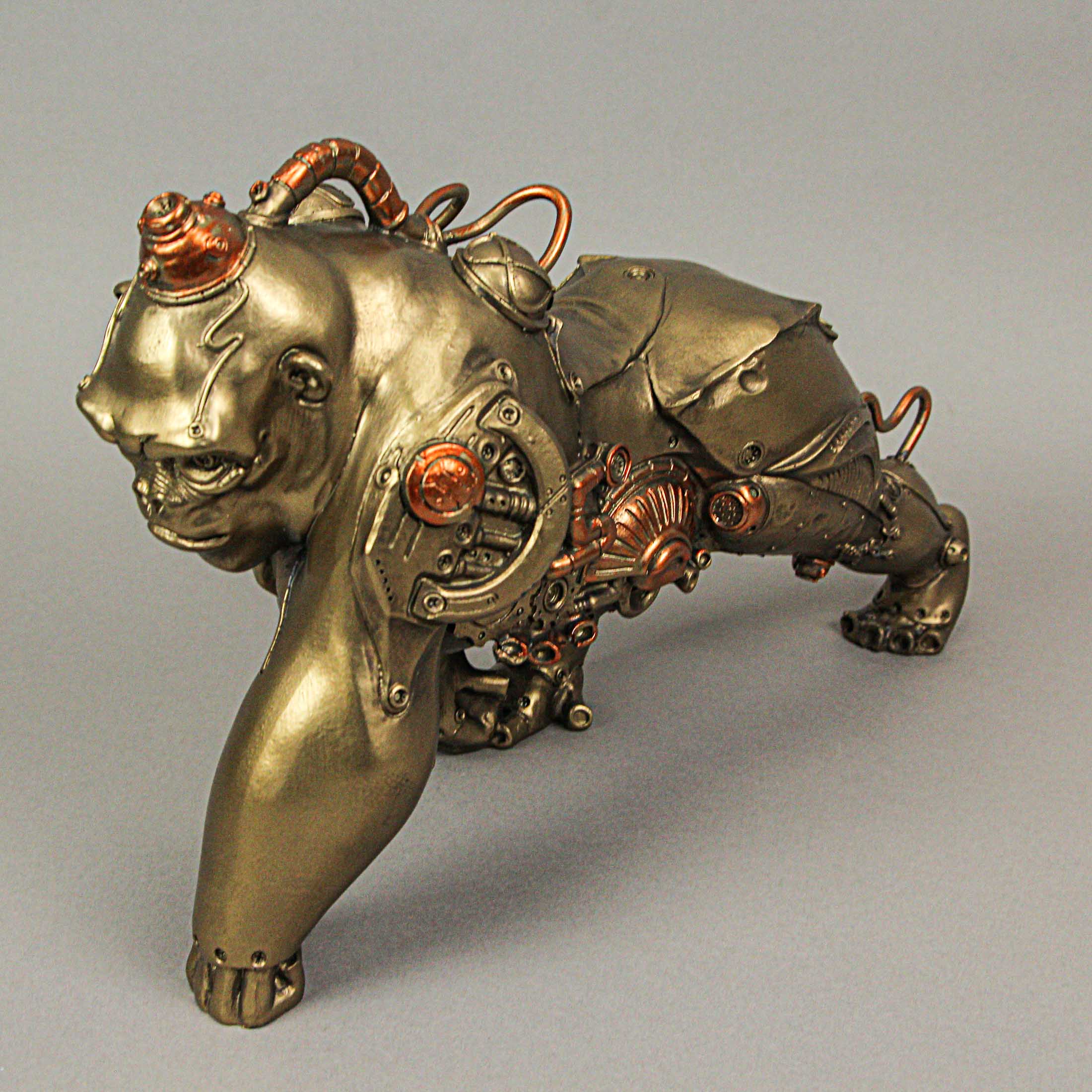 Alt View 5. Zeckos - Resin Bronze Finish Steampunk Gorilla Sculpture Home Decor Statue Figurine Art - Bronze.