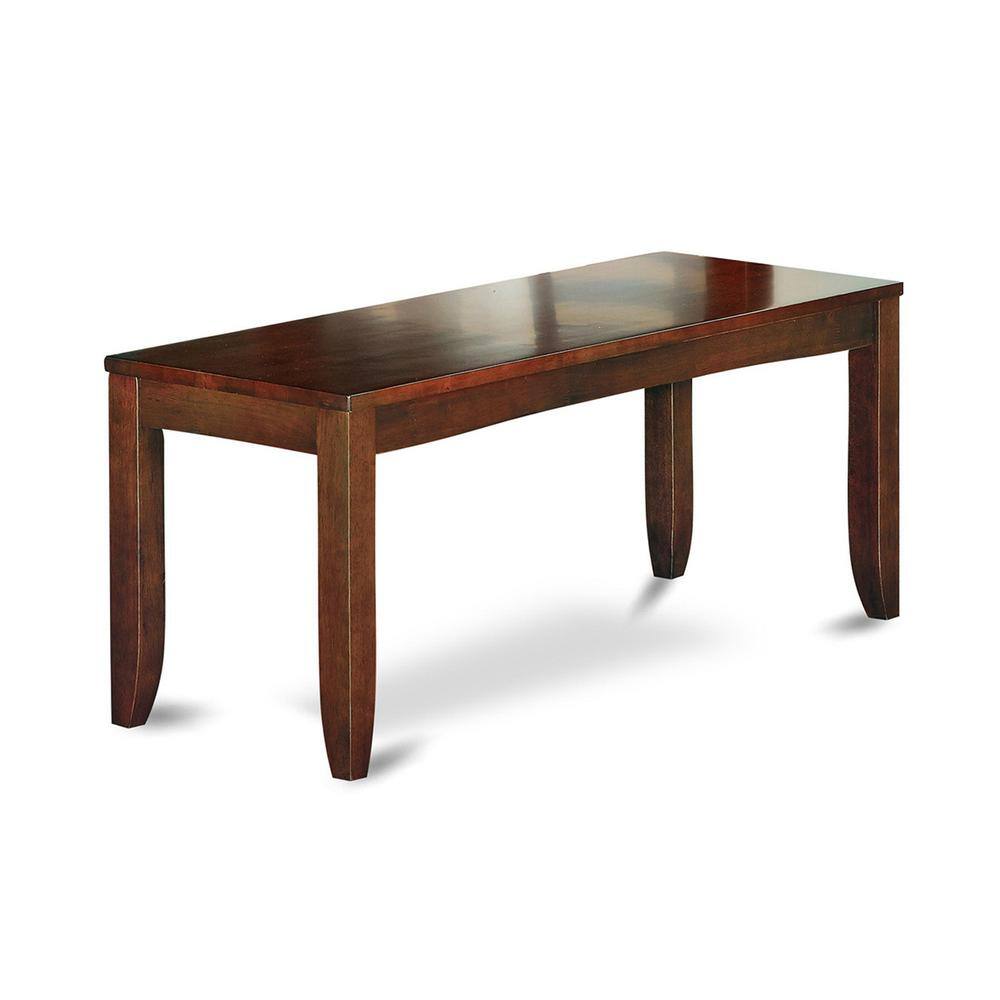 Front. East West Furniture - Lynfield Dining Bench with Wood Seat in Espresso Finish - Espresso.