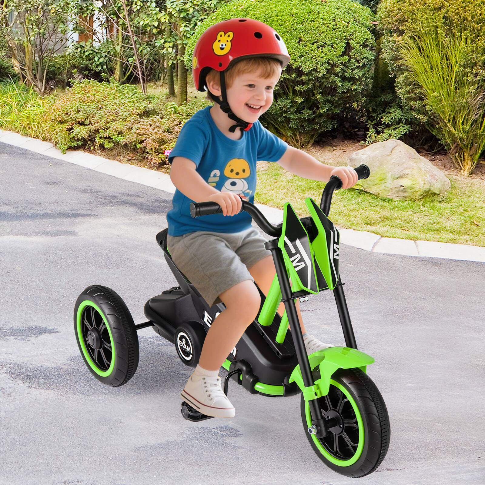 Alt View 4. Gymax - Gymax Kids Tricycle w/Foot Pedals Forward/Backward Steering Handlebars Aged 3+ Green - Green.