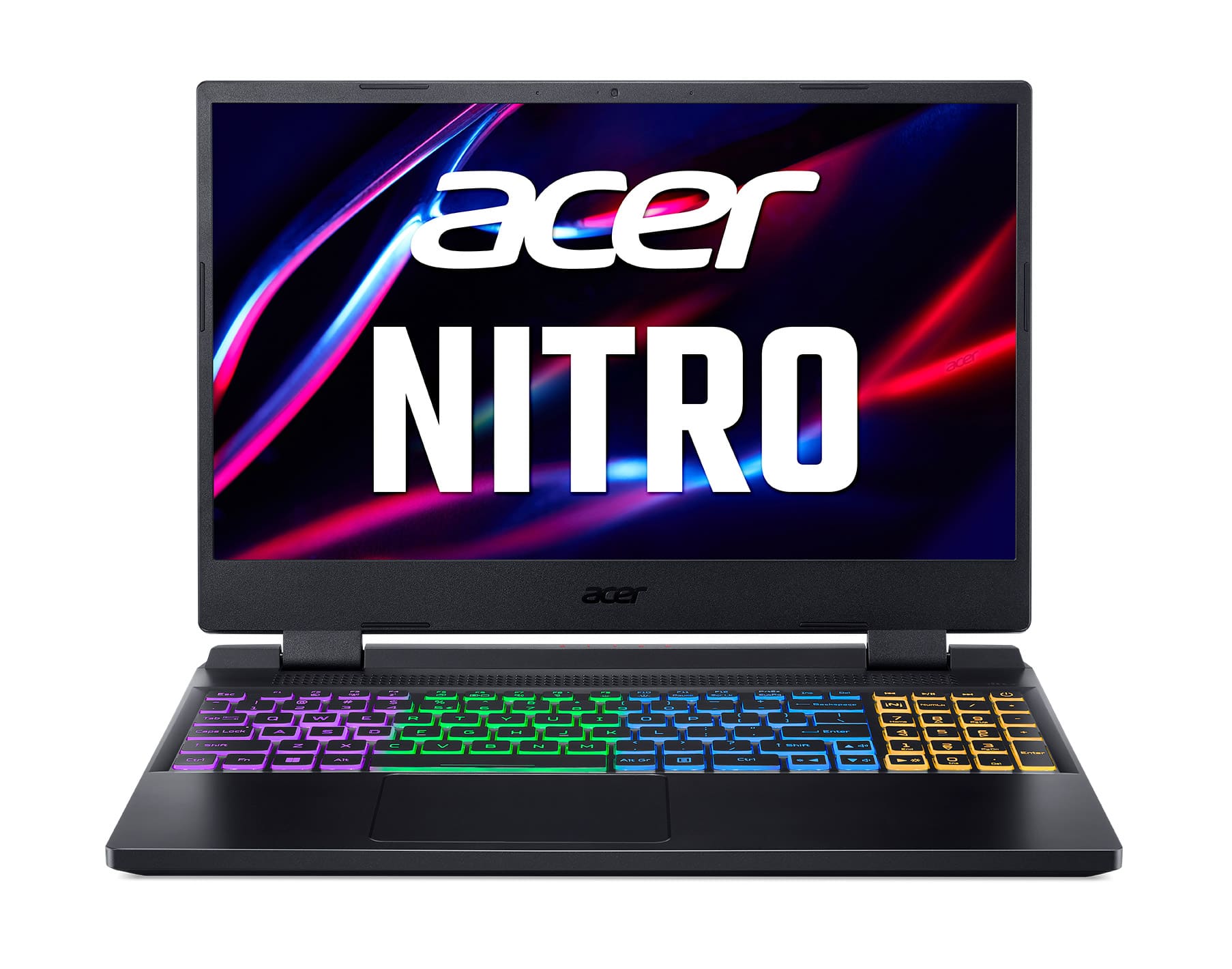 Front. Acer - Nitro 5 - 15.6" FHD Gaming Laptop – Intel Core i5 – NVIDIA GeForce RTX 3050 Ti - 16GB DDR4 - 512GB Gen 4 SSD - Black - Obsidian Black.