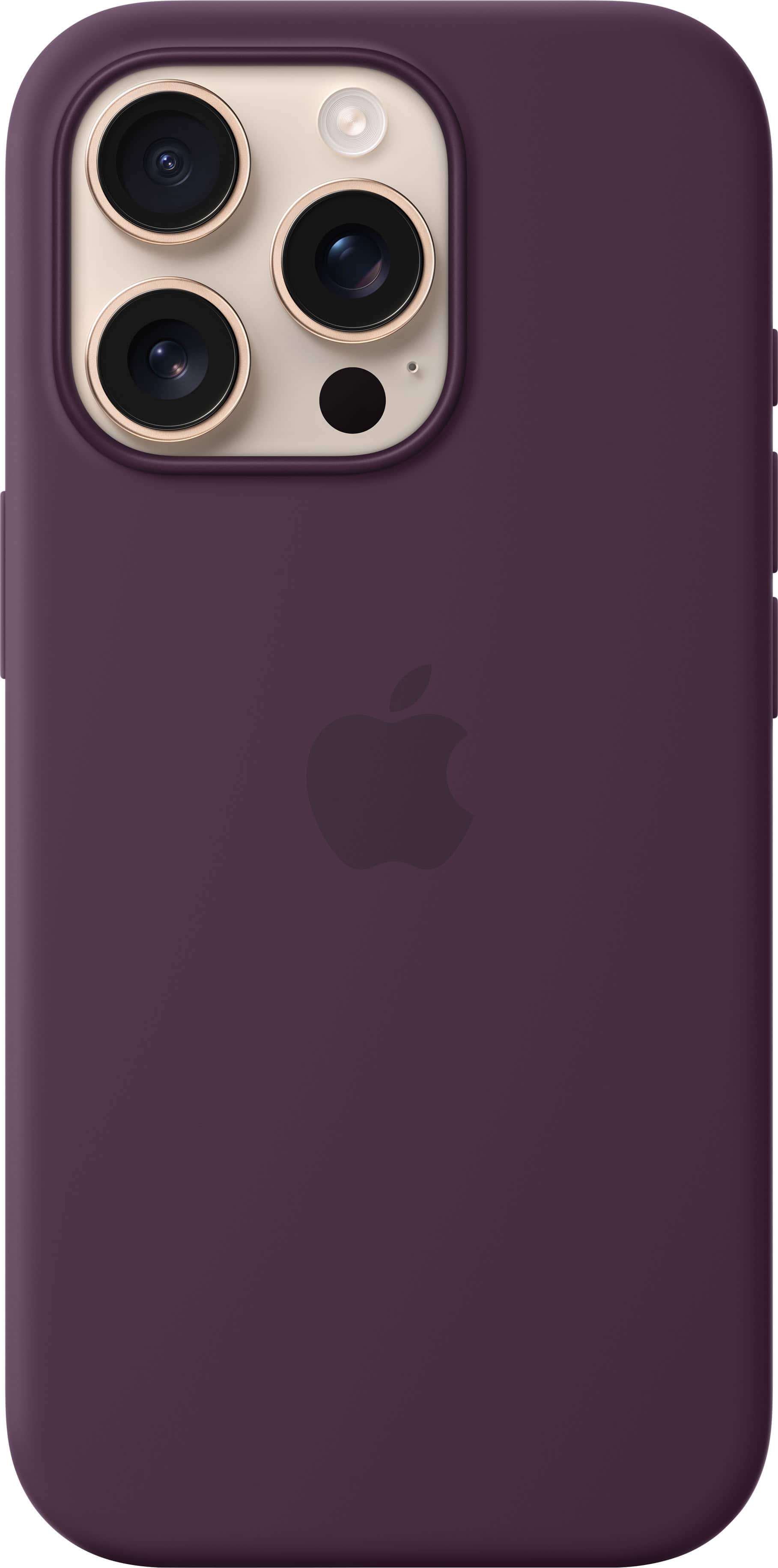 Front. Apple - iPhone 16 Pro Silicone Case with MagSafe - Plum.