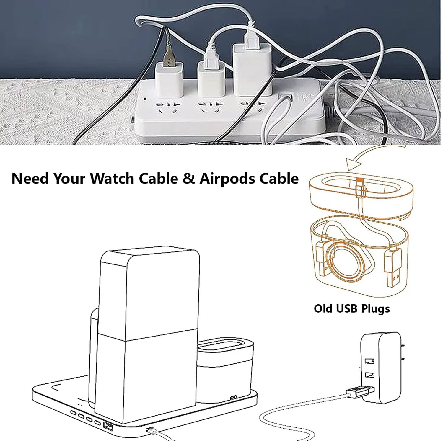 Need Your Watch Cable & Airpods Cable  
Old USB Plugs