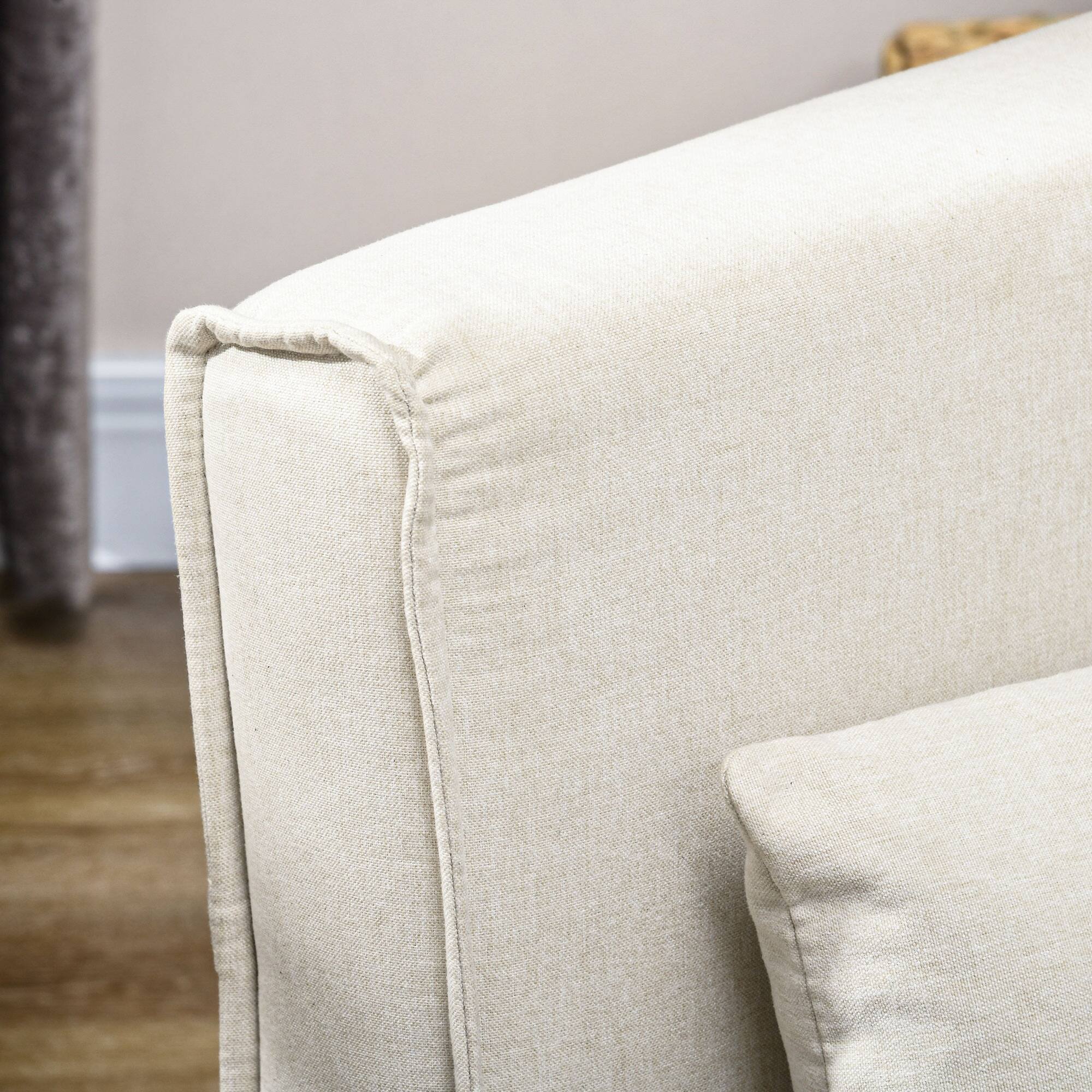 Alt View 5. Homcom - 2-in-1 Convertible Chair Bed with Adjustable Backrest - Beige.