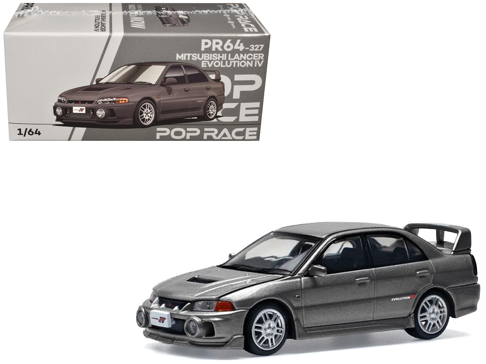 Mitsubishi Lancer Evolution IV RHD (Right Hand Drive) Dark Gray Metallic 1/64 Die Cast Model Car by Pop Race price history on PriceWatchPro