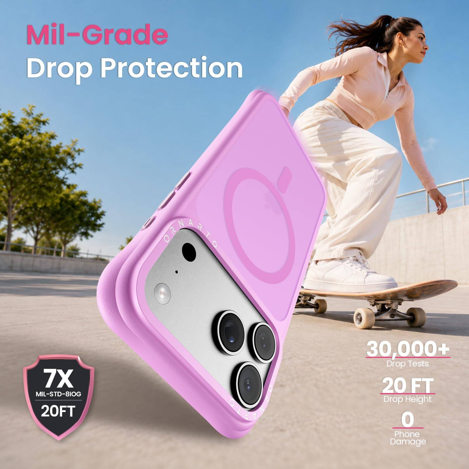 Mil-Grade Drop Protection

7X MIL-STD-810G 20FT

30,000+ Drop Tests
20 FT Drop Height
0 Phone Damage