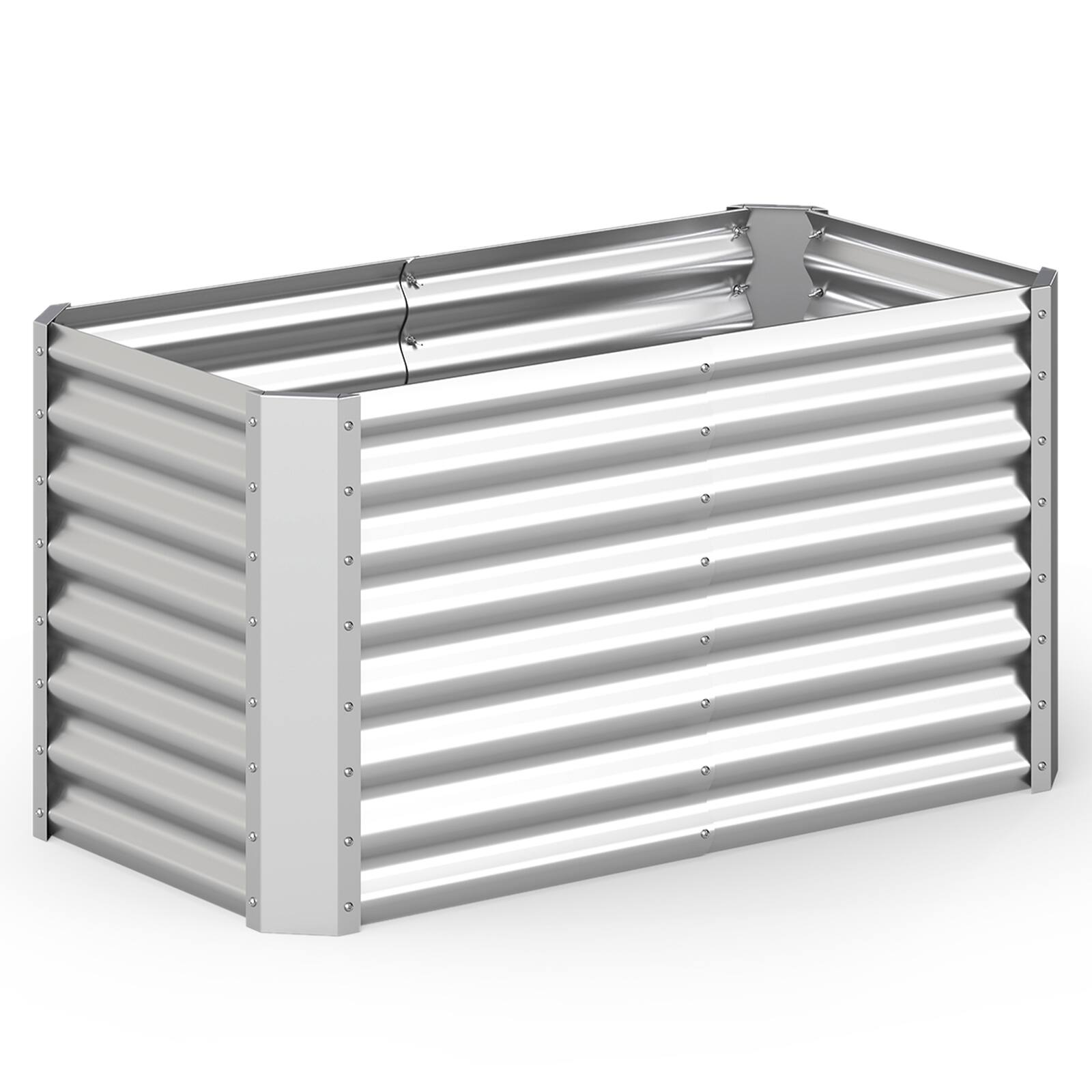 Alt View 9. Gymax - Gymax 4 x 2 x 2FT Galvanized Raised Garden Bed w/Open-Ended Base for Sapling Vegetable - Sliver.