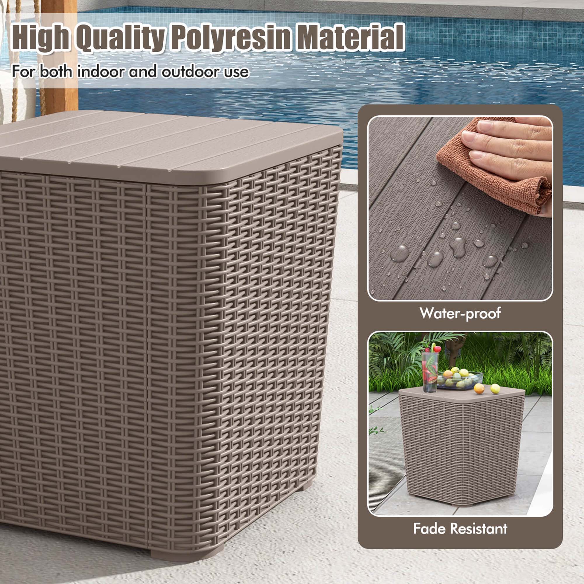 High Quality Polyresin Material  
For both indoor and outdoor use  

Water-proof  
Fade Resistant