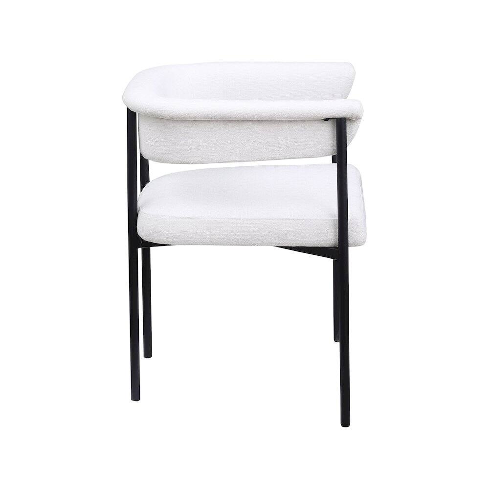 Alt View 2. Meridian Furniture - Malin Cream Linen Textured Fabric Dining Chair, Set of 2 - Beige.
