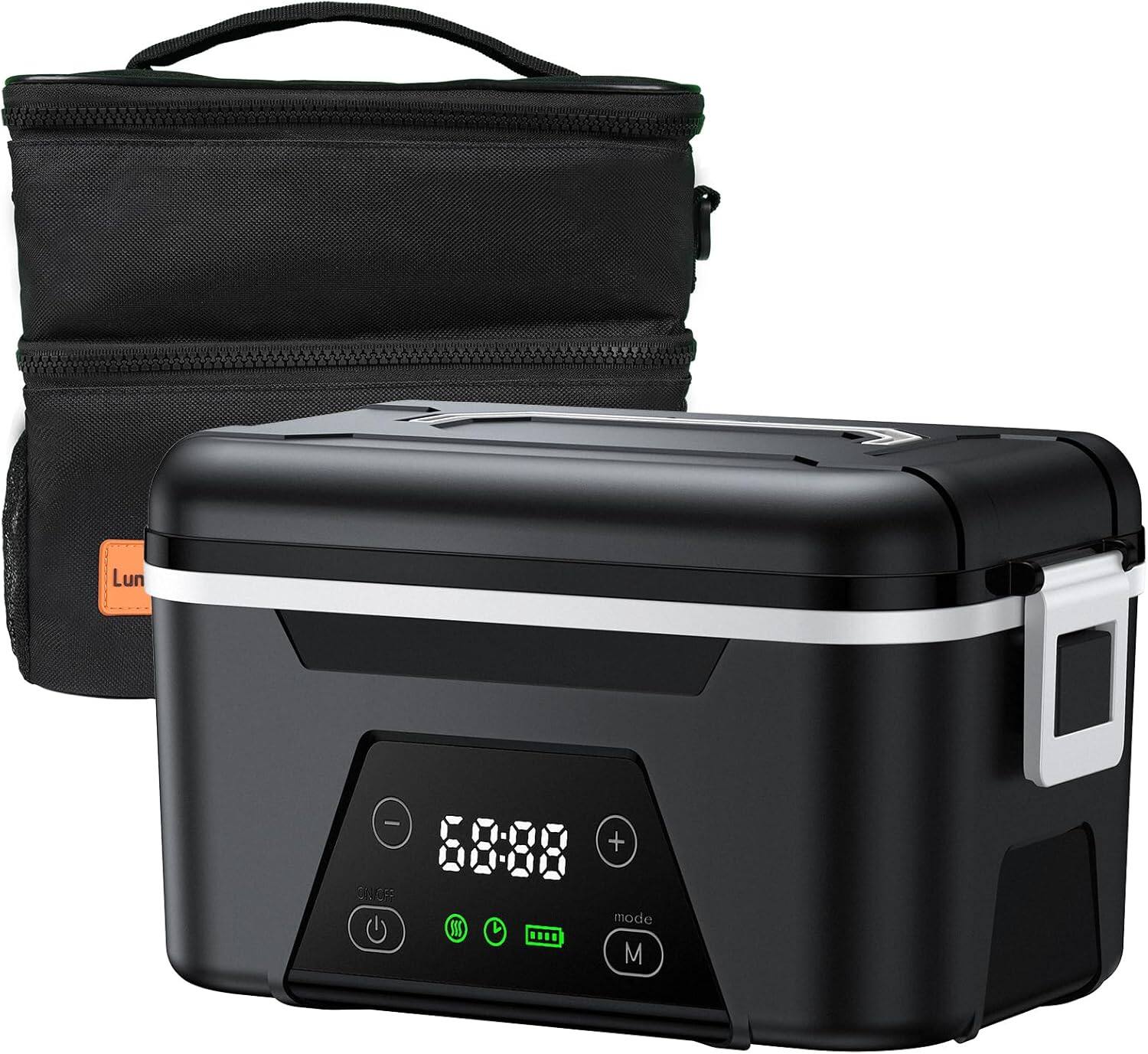 RTMB - Cordless Electric Lunch Box 1.5L, Rechargeable with Scheduled Heating - Black