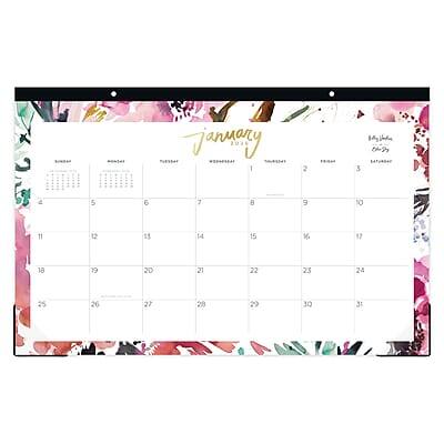 2026 Blue Sky Kelly Ventura Magenta Blooms 17" x 11" Monthly Desk Calendar (149057-26) - Multicolor