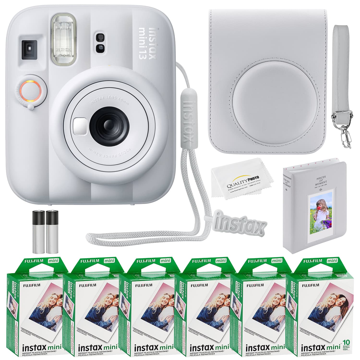 Bundle - Fujifilm - Instax Mini 13 Instant Camera 60 Photo Prints, Photo Album, Case & Quality Photo Microfiber Cloth - Clay White price history on PriceWatchPro