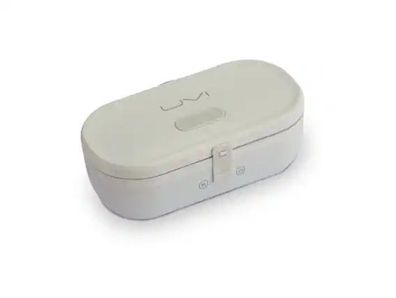 Front. UVI - UVI Plus Lunchbox - Portable Self-Heating Lunch Box with UV Sanitizer & USB-C Charging - Pearl.