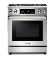 Thor Kitchen - 4.55 cu. Ft. Freestanding LP Gas Range with Self Cleaning - Stainless Steel - Front_Zoom