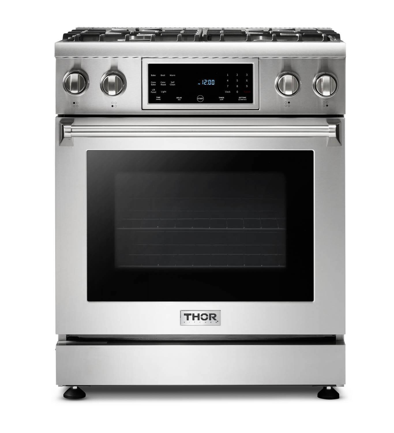 Thor Kitchen - 4.55 cu. Ft. Freestanding LP Gas Range with Self Cleaning - Stainless Steel