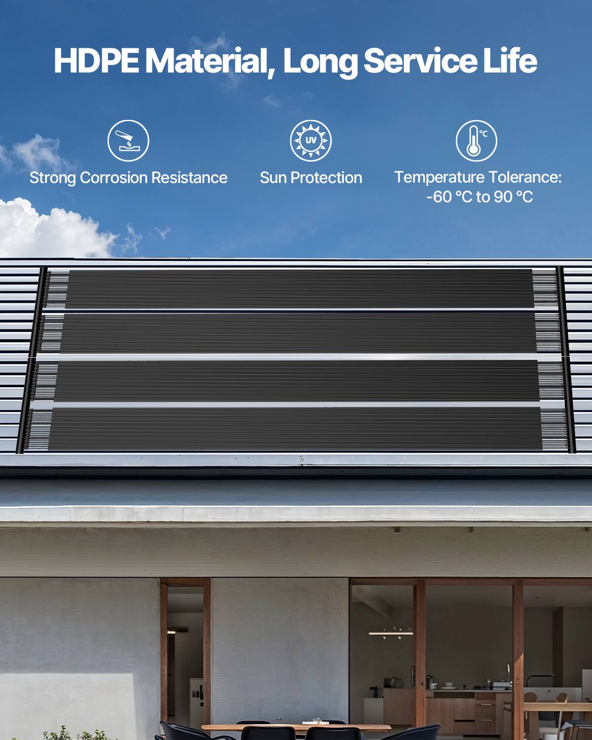 HDPE Material, Long Service Life

- Strong Corrosion Resistance
- Sun Protection
- Temperature Tolerance: -60°C to 90°C