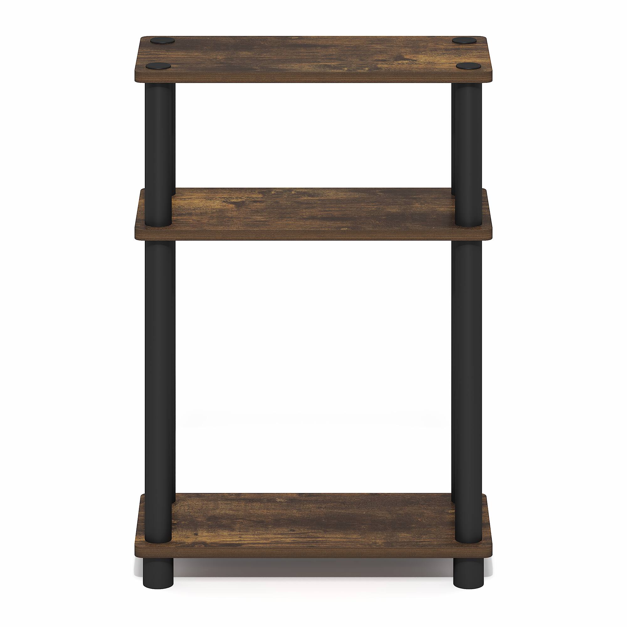 Alt View 6. Furinno - TURN-N-TUBE Narrow Side Table, Rectangular End Table, Slim Toolless Assembly Nightstand, Night Stand, Bedside Table - Amber Pine/Black.