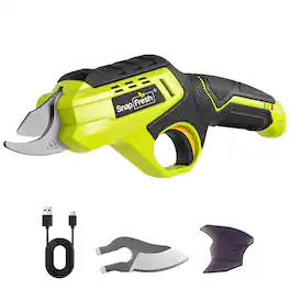SnapFresh - 4V Cordless Electric Pruning Shears with 3/4" Cutting Capacity, 4.0Ah Battery and Extra Blade - Green
