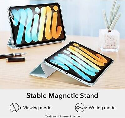 Stable Magnetic Stand

Viewing mode

Writing mode

*Fold clasp into cover to secure
