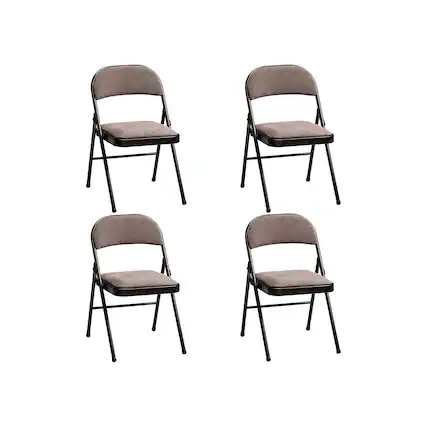 Front. MECO - MECO 4-Pack of Deluxe Corrin Fabric Padded Folding Chairs with 16 x 16 Inch Seat - Cinnabar.