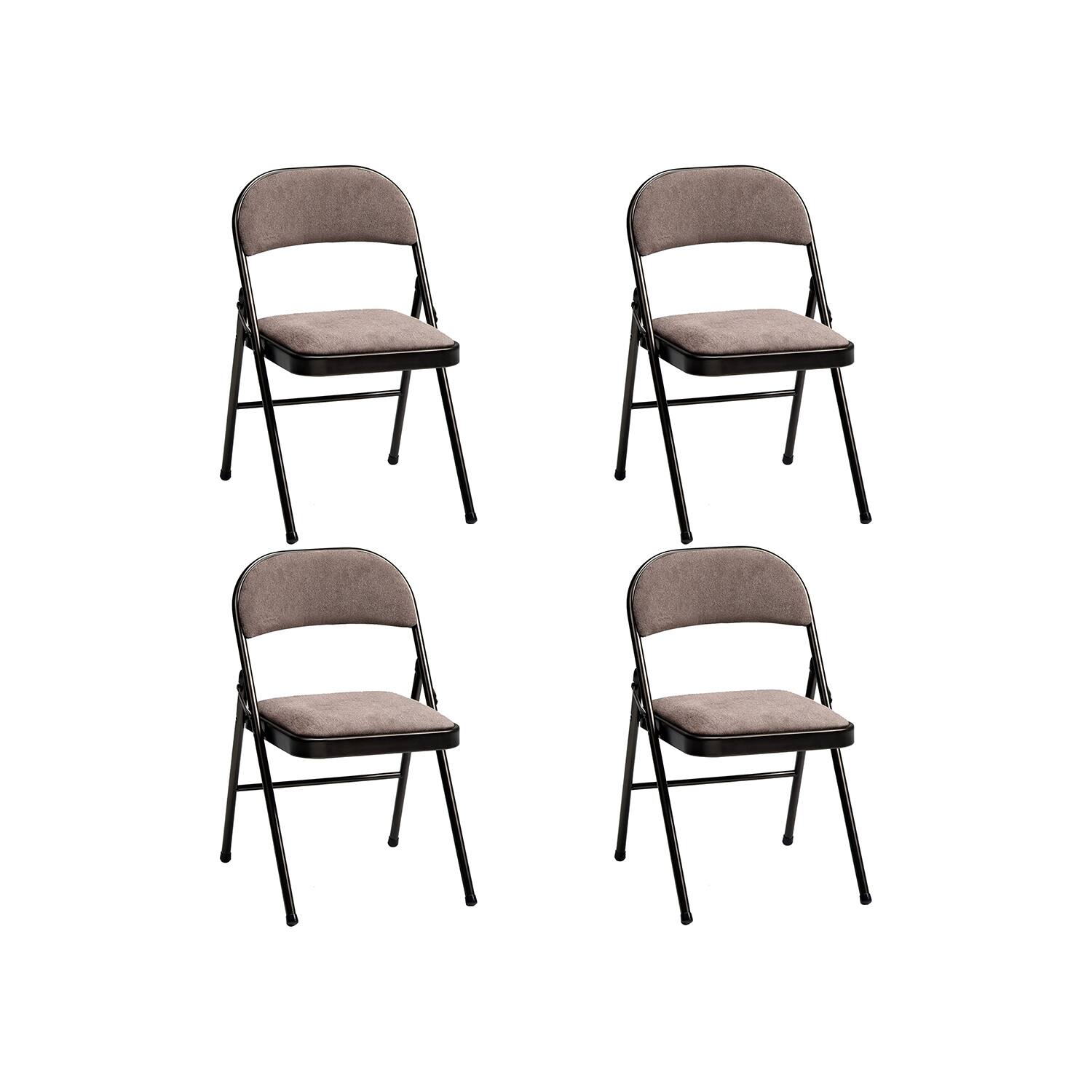 Front. MECO - MECO 4-Pack of Deluxe Corrin Fabric Padded Folding Chairs with 16 x 16 Inch Seat - Cinnabar.