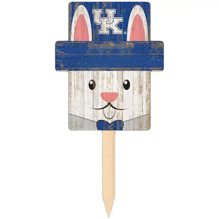 Front. Fan Creations - Kentucky Wildcats 16" x 19" Easter Bunny Yard Stake - Multicolor.