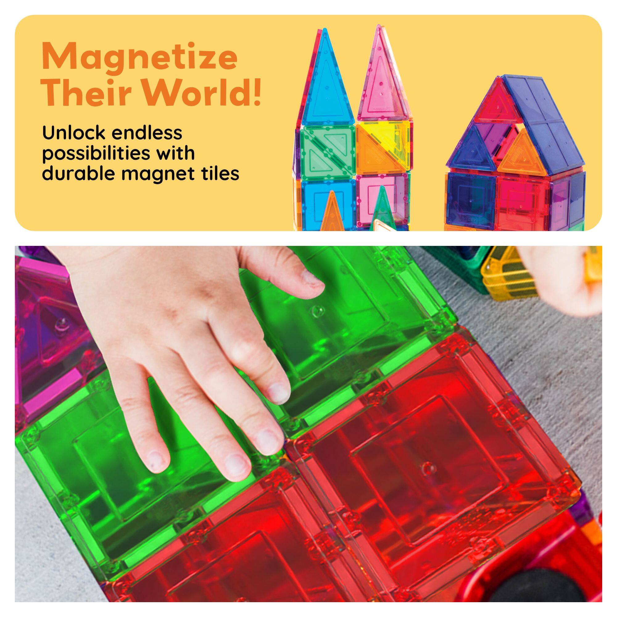 Magnetize Their World! Unlock endless possibilities with durable magnet tiles