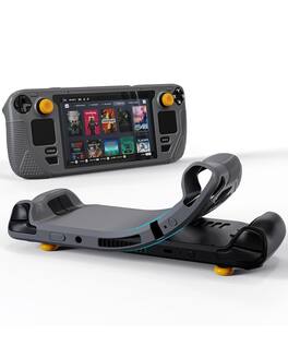 Syntech - Protective Case Compatible with Steam Deck Console OLED/LCD, All-Round Protection with Non-Slip Thumb Grips - Gray