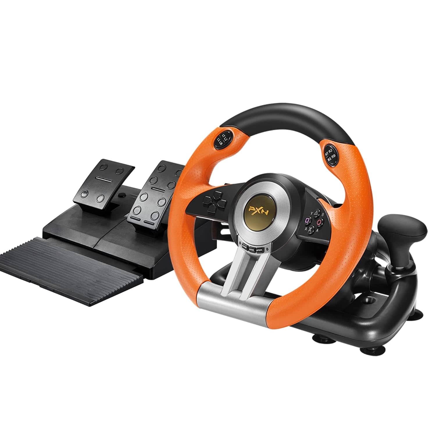 PXN - V3 PRO Racing Wheel 180° USB Gaming Wheel Pedals for PC Xbox One Series S/X PS3 PS4 Switch - Orange