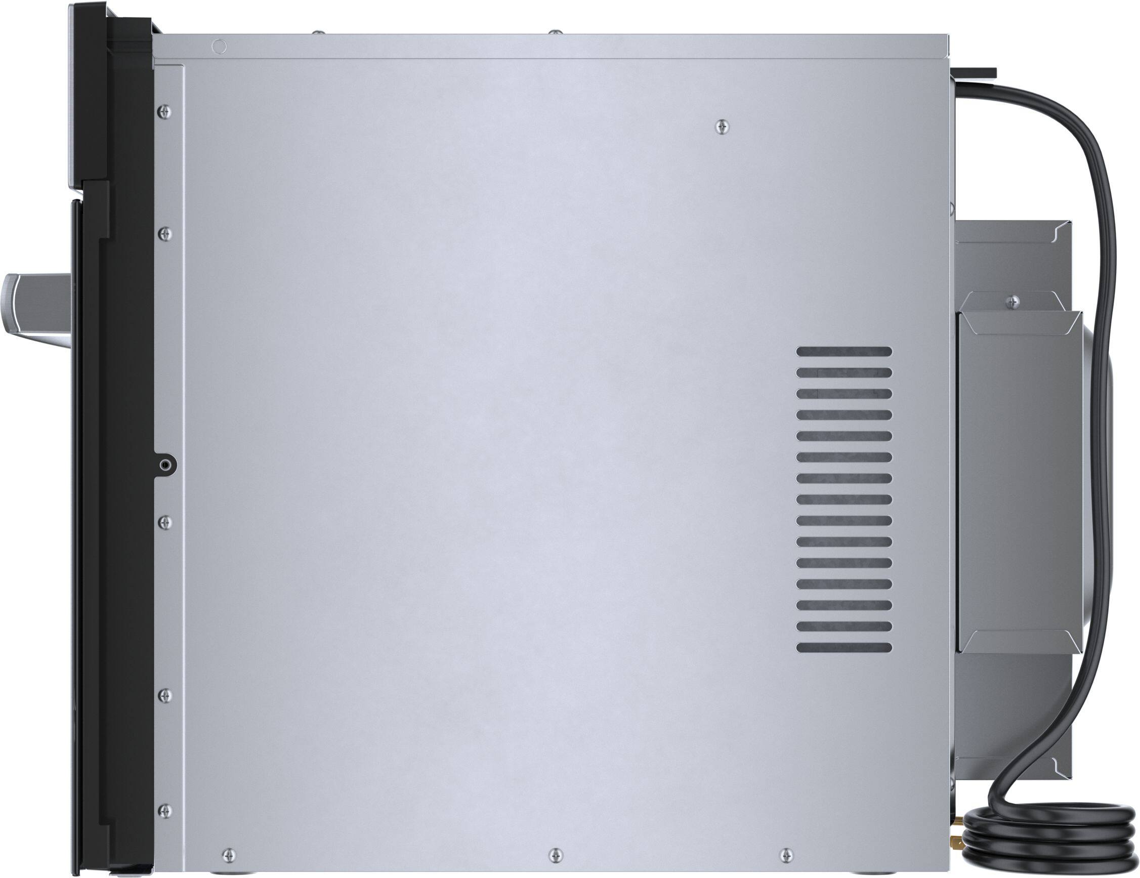 Left. Bosch - 500 Series 1.6 Cu. Ft. Convection Built-In Microwave with Sensor Cooking - Stainless Steel.