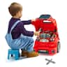 VEVOR - Engine Toy, 60 Pieces, Kids Mechanic Car Repair Set with Removable Parts, Lights and Sounds, Steering Wheel and Horn - Red